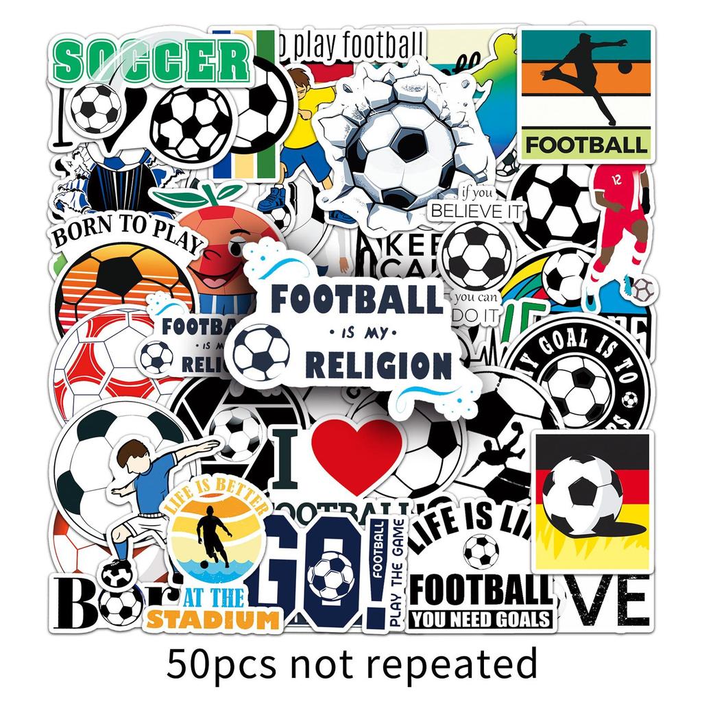 50 Football Doodle Personalized Cartoon Sports Creative DIY Skateboard Suitcase Stickers Waterproof