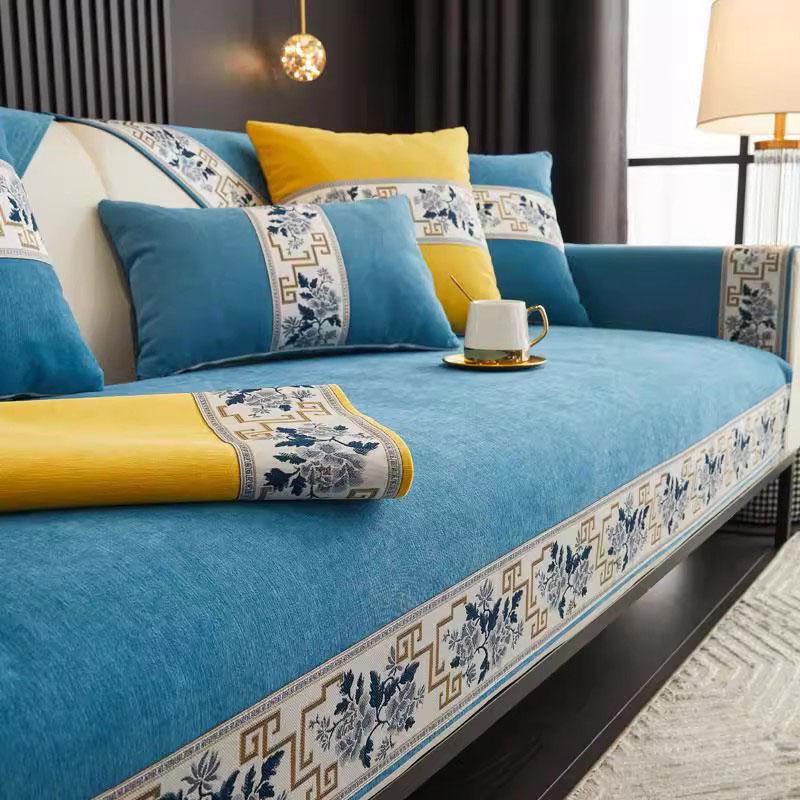 New Chinese Style Chenille Sofa Cover for All Seasons Living Room Decor Non-slip Sofa Seat Cushion Sofa Towel Couch Slipcover