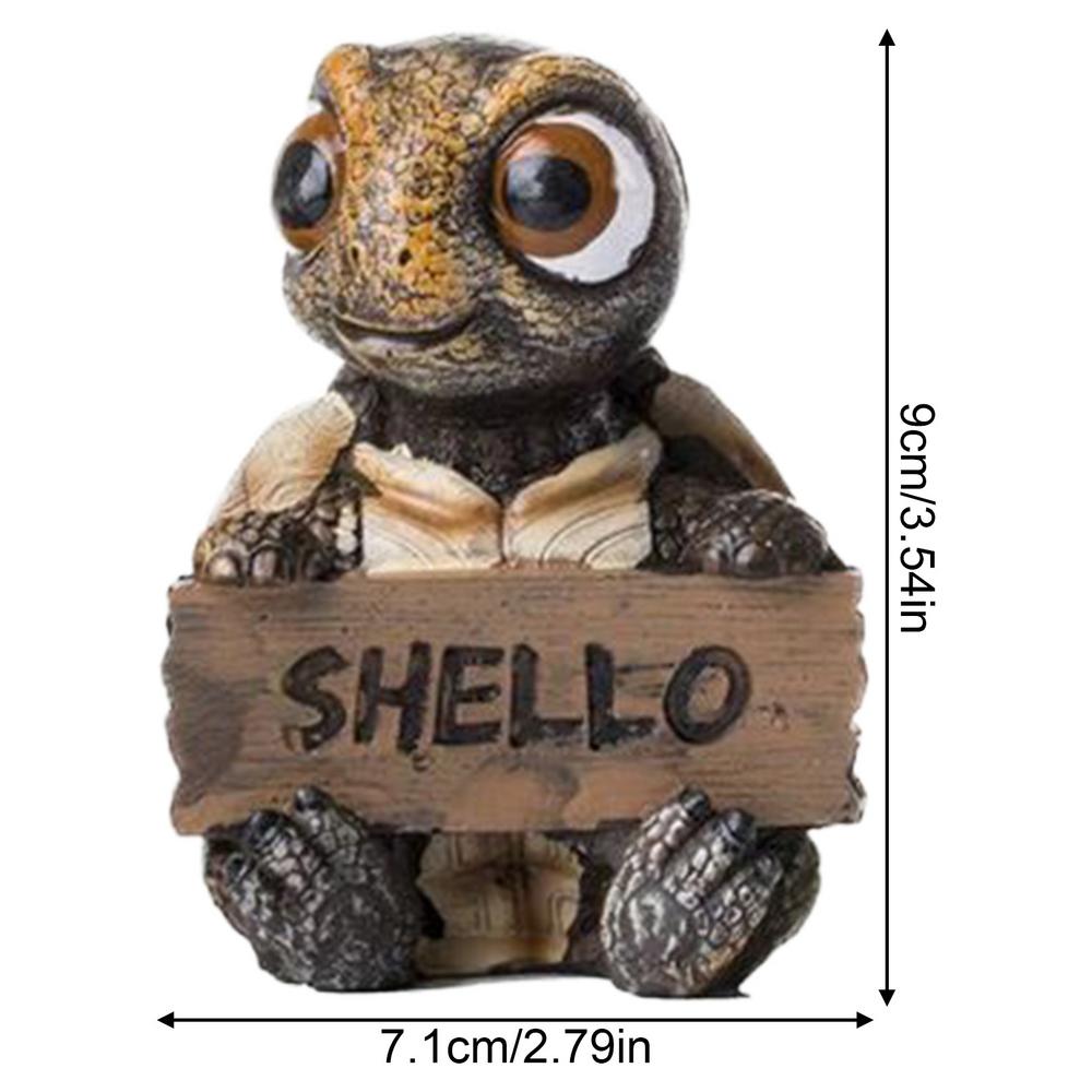 Sea Turtle Statue Decor Turtle Resin Sculpture With Funny Signs Tabletop Decorations Animal Statue Collectible Figurine For