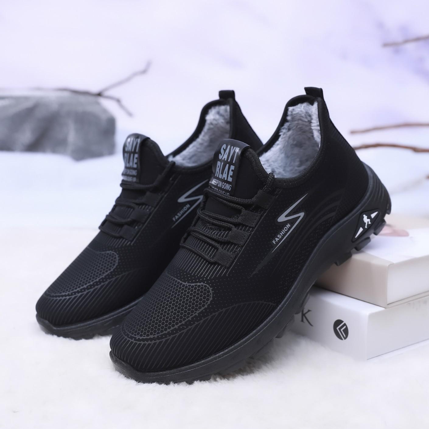 

2024 winter new men s cotton shoes Niuba leather waterproof men s sports shoes piled and thickened soft-soled men s cotton boots 44 чорний колір сірий