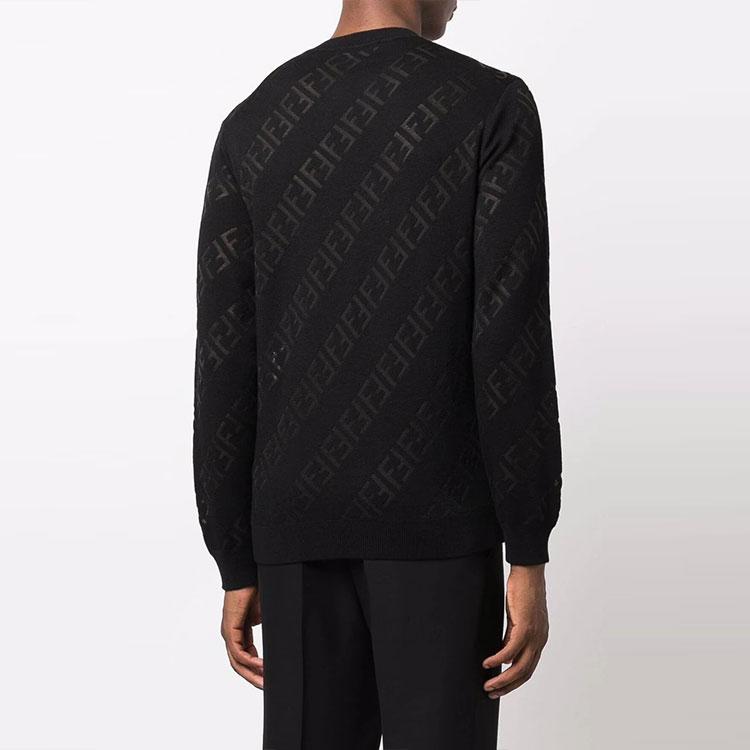 FENDI Sweaters Men's Black Crew Neck Moderate Other FZY111AH3BF0QA1