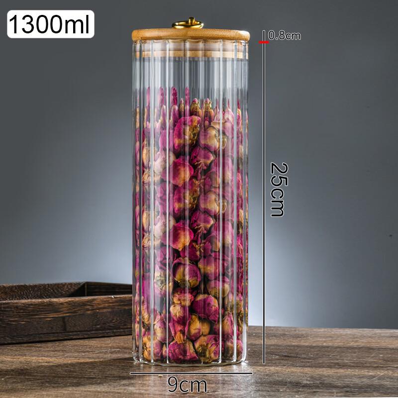 Striped Glass Kitchen Storage Canister