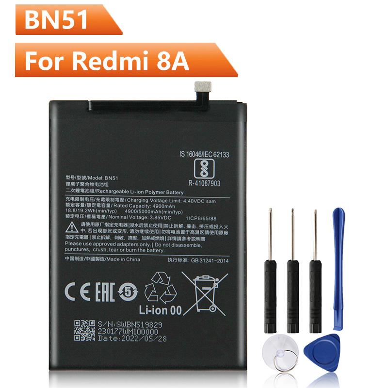 Replacement Phone Battery BN51 For Xiaomi Redmi 8 Redmi 8A Redmi8 With Free Tools 5000mAh