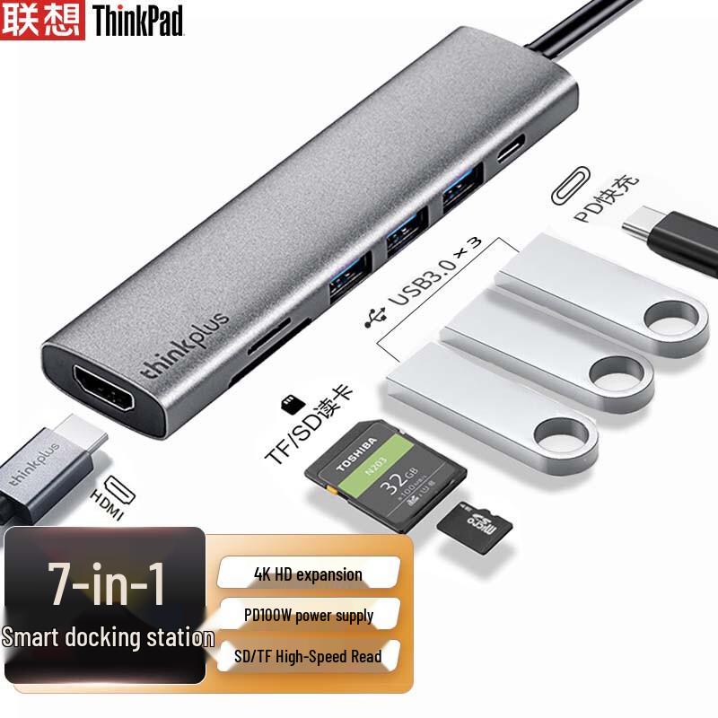 Lenovo Thinkplus LC07-H USB-C 7-in-1 Multiport Hub