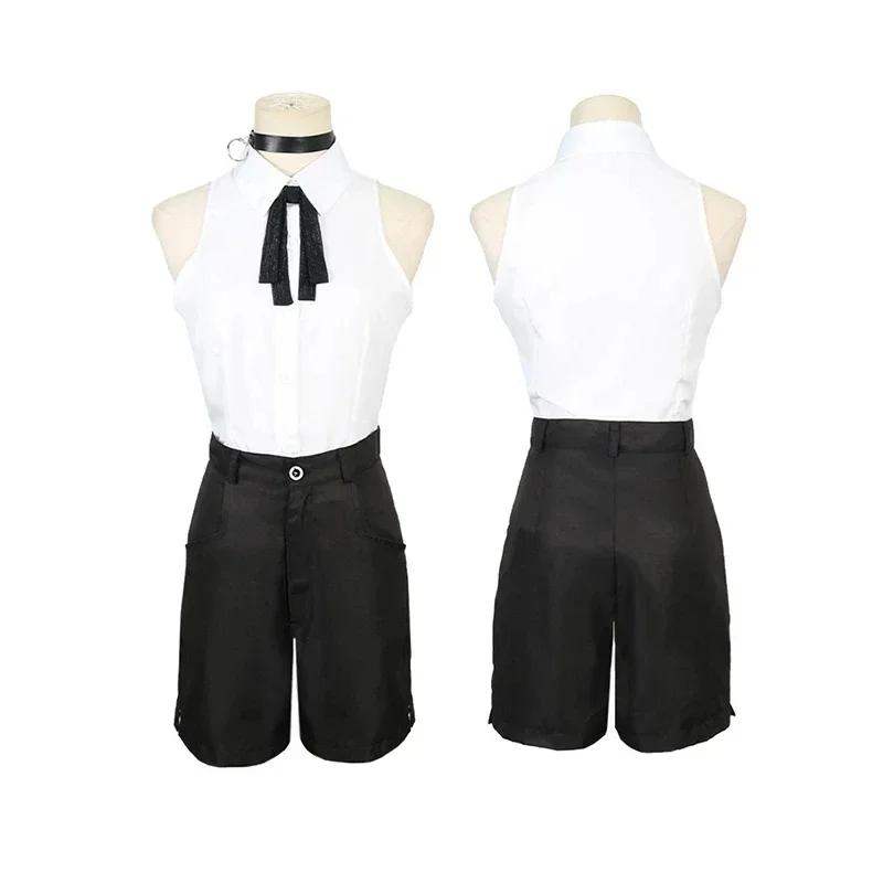 Anime Chainsaw Man Reze Cosplay Chainsaw Woman Costume de Cosplay Tenue Chemise Bombe Cravate Col Court Perruque Reze Vêtements d'Halloween