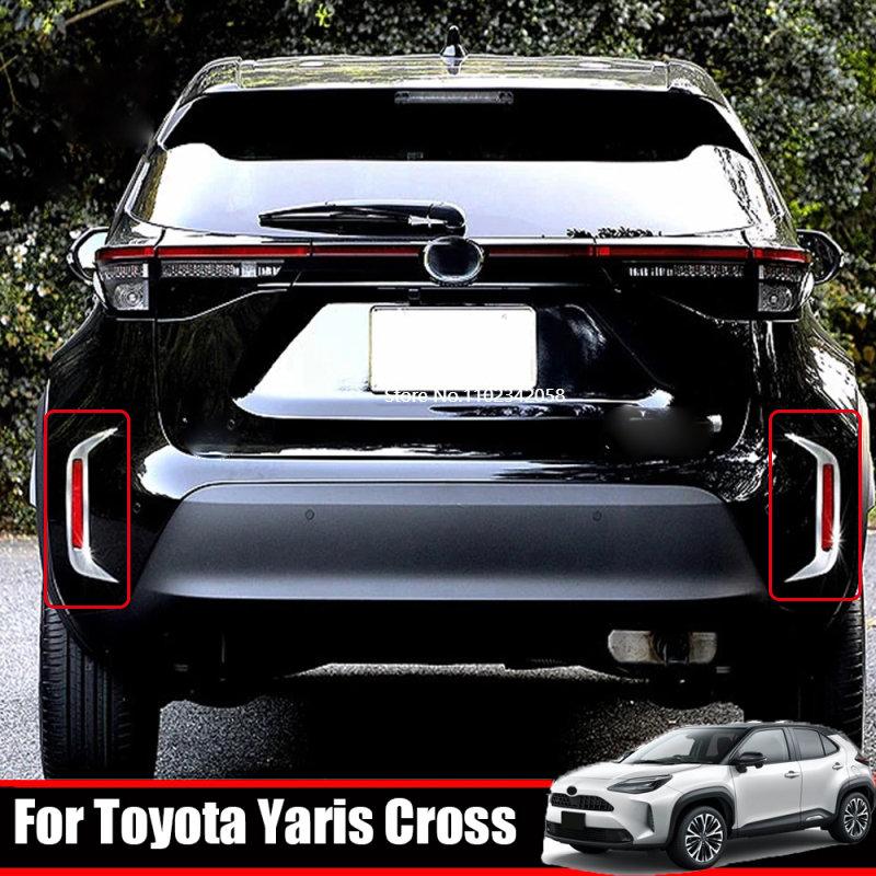 For Toyota Yaris Cross   ABS Black Rear Fog Light Lamp Cover Trim Foglamp Frame Sticker Car Exterior Accessories