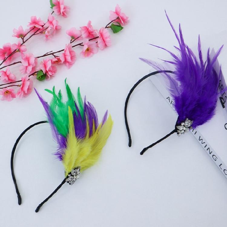 1920er Jahre Kopfschmuck Mardi Gras Party Feder-Haarband Damen Fascinator Stirnband