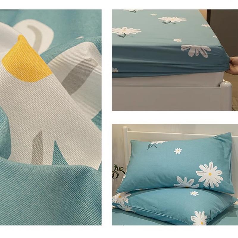 Baumwolle Bedruckte Spannbettlaken für Zuhause Bett Staubdichte Schutzhülle Einzel Doppel Queen King Bett Matratzenbezug