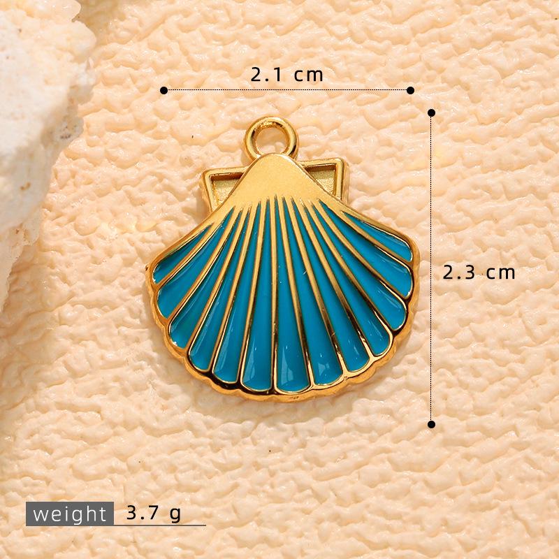 Stainless Steel Starfish & Sea Turtle Shell Pendant Earrings for Women