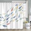 Colorful Fish Shower Curtain Ocean Swimming Fishes Cartoon Minimalist Washable Waterproof for Bathroom with Hooks