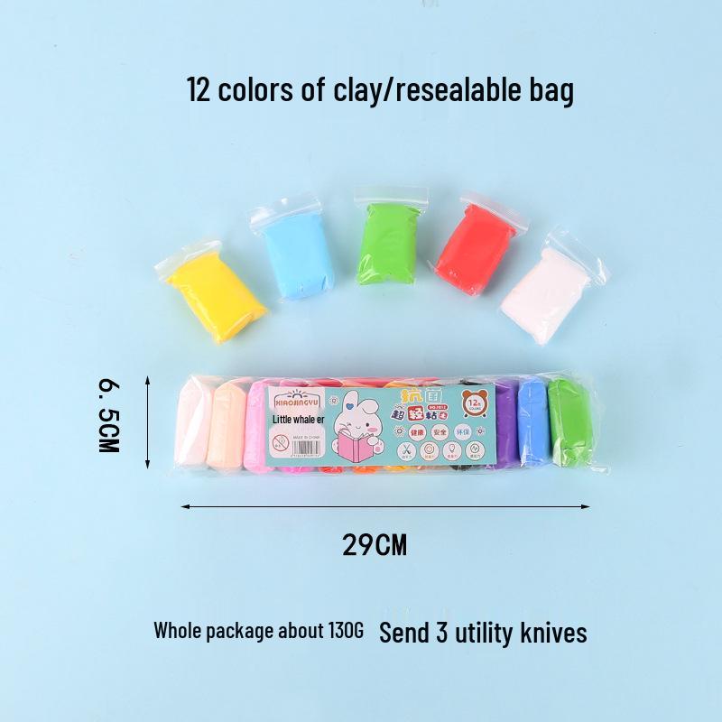 Handmade Ultra-light Children's Colored Clay Playdough Set with Tools