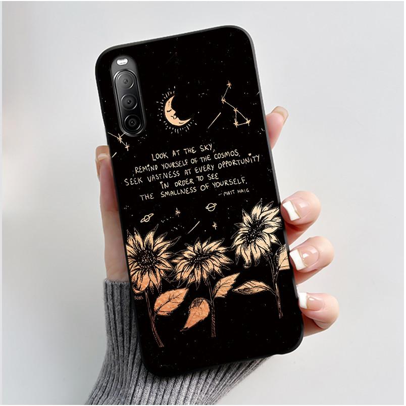 

Casing For Sony Xperia 10 II / 10 III Phone Case Aesthetic Fashion Cute Cat Astronaut Black Silicone Soft Shockproof Back Cover Sony Xperia 10 III