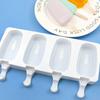 Eiscreme-Form mit 4 Mulden, lebensmittelecht, leicht zu lösen, antihaftbeschichtet, BPA-frei, DIY, wiederverwendbar, Sommer-Eis am Stiel, Formschale, Küchenbedarf