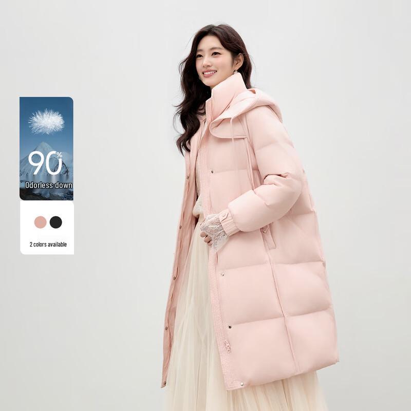 Qiushui Yiren Women's H-Shape Slimming Warm Hooded Down Jacket