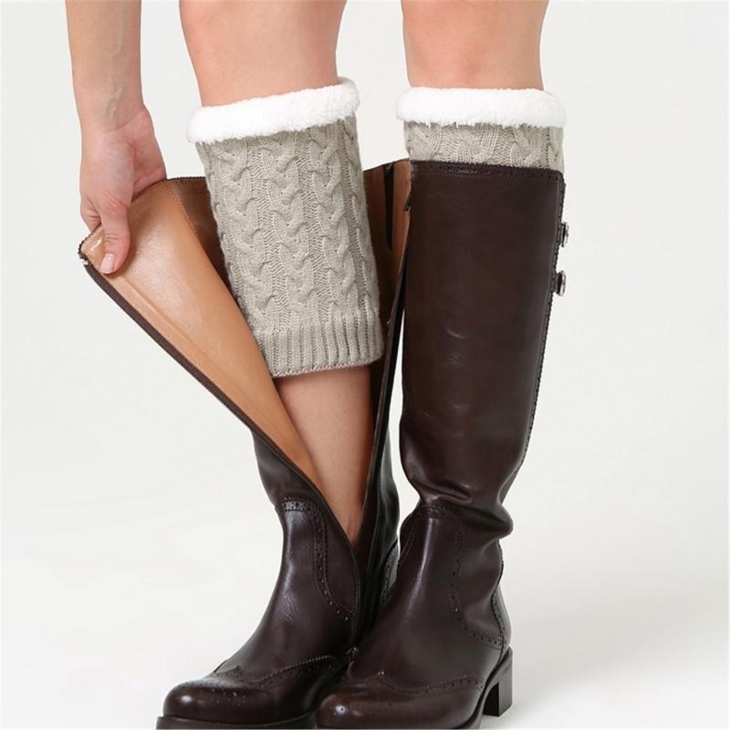 Winter Warm Crochet Knitted Boot Cuffs Toppers Socks Short Leg Warmers Cable Knit Ankle Heap Socks Womens Boot Socks