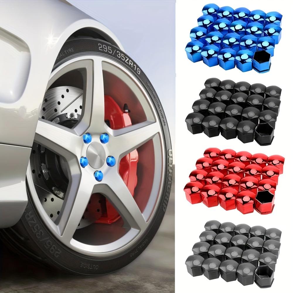 20pcs Vibrant Blue, Black, and Red Plastic Wheel Hub Caps - Rust-Proof, Strong & Sturdy Ideal for Car and Truck Decor, Truck Accessories