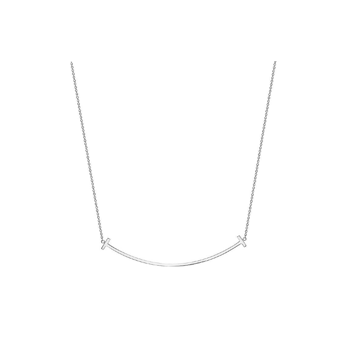 

Tiffany & Co. T Series Large Smile Minimalist Elegant Fashion Versatile Necklace Women necklace 63528692 Box