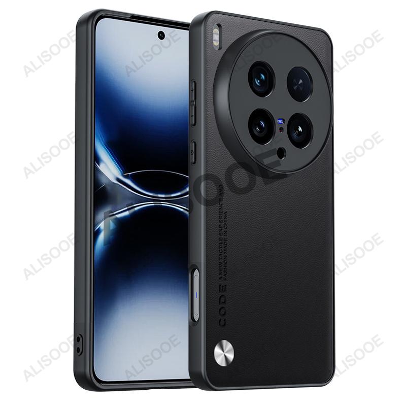 Shockproof Funda for VIVO X200 Ultra Case Luxury Fiber Texture PU Leather Protection Back Cover Capa