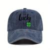 Lucky Clover Printed Baseball Hat for Men and Women, Simple Design, Casual Duck Tongue Hat