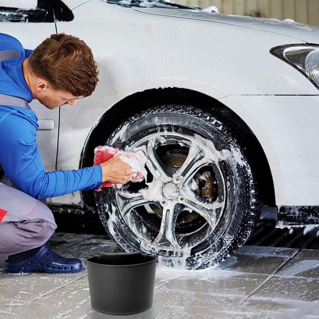 Car Detailing Bucket Organizer - Portable Auto Wash Tool Hanger, Black