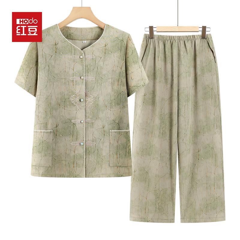 Hodo Women s Summer Casual Short-Sleeve Two-Piece Set 2XL