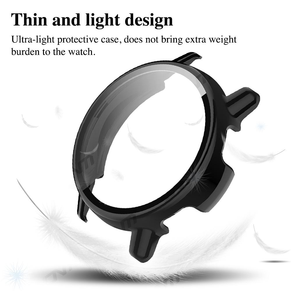 Premium PC Case+Tempered Glass for Garmin Vivoactive 5 Anti-scratch Screen Protector Film & Bumper Protective Cover Accessories