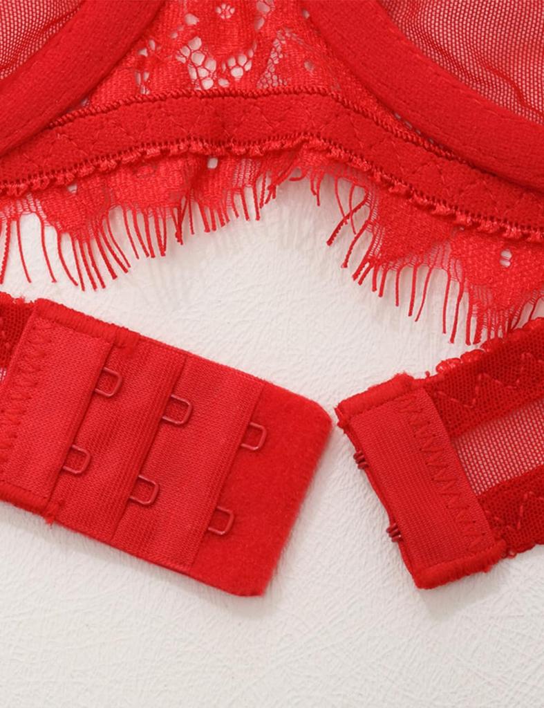 Garter belt underwear floral garter large bra cute [Lvoydor] set, embroidery, lingerie, size, see-through set,