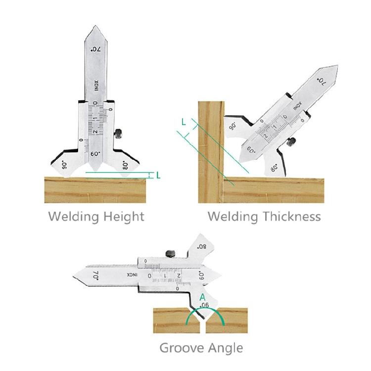 0-20mm Weld Gage High Precision Stainless Steel 60 70 80 90 Degree Angle Ruler