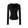 Korean Design Twist Neck Cutout Slim Fit Long Sleeve T-shirt for Women - 2026 Spring Collection