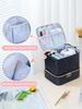 Double-Layer Makeup and Nail Polish Storage Bag - Holds 30 Bottles, Fashionable Large Capacity Handbag for Manicure Tools.