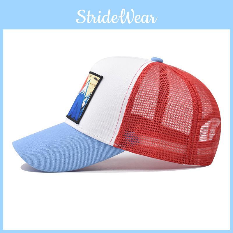 Trendy Mountain Peak Animal Embroidered Baseball Cap Adjustable Wide Brim Sun Hat