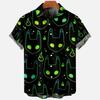 Demonic Horror 3D Printed Hawaiian Shirt Men's Loose Breathable Summer Short Sleeve