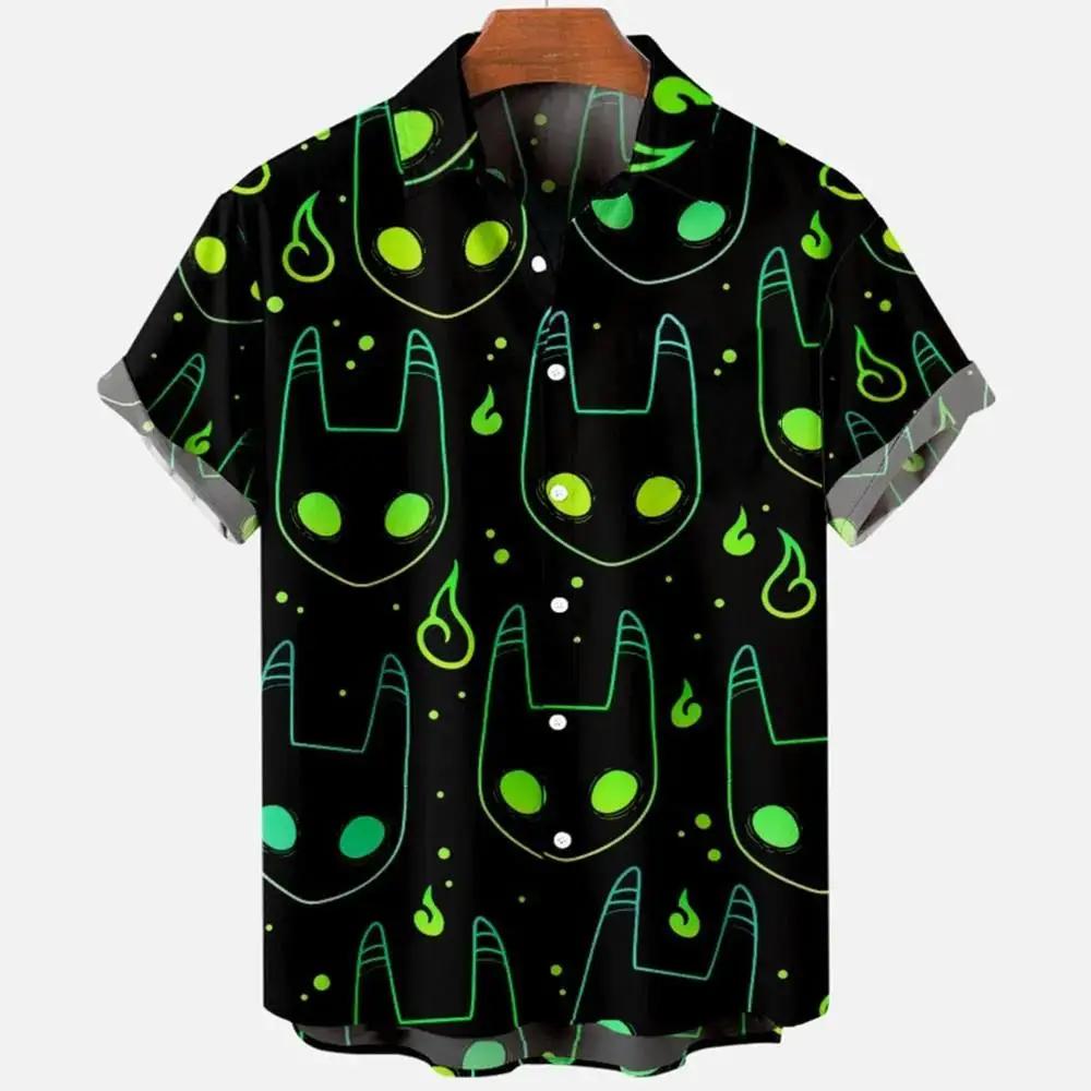 Demonic Horror 3D Printed Hawaiian Shirt Men's Loose Breathable Summer Short Sleeve