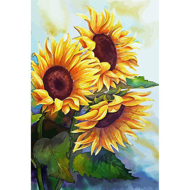 5D DIY Daimond Painting Full Round Drill Sunflower Aimond Embroidery Cross Stitch Kit Paintings