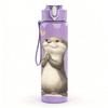 1PC Cute Otter Heart Bust Print 750ml Color Plastic Sports Water Bottle Leakproof Flip Straw Lid For Sports Office Home Use