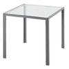 Moderner quadratischer Esstisch für 2-4 Personen, mit Glasplatte & Metallbeinen für Esszimmer, Wohnzimmer, Grau