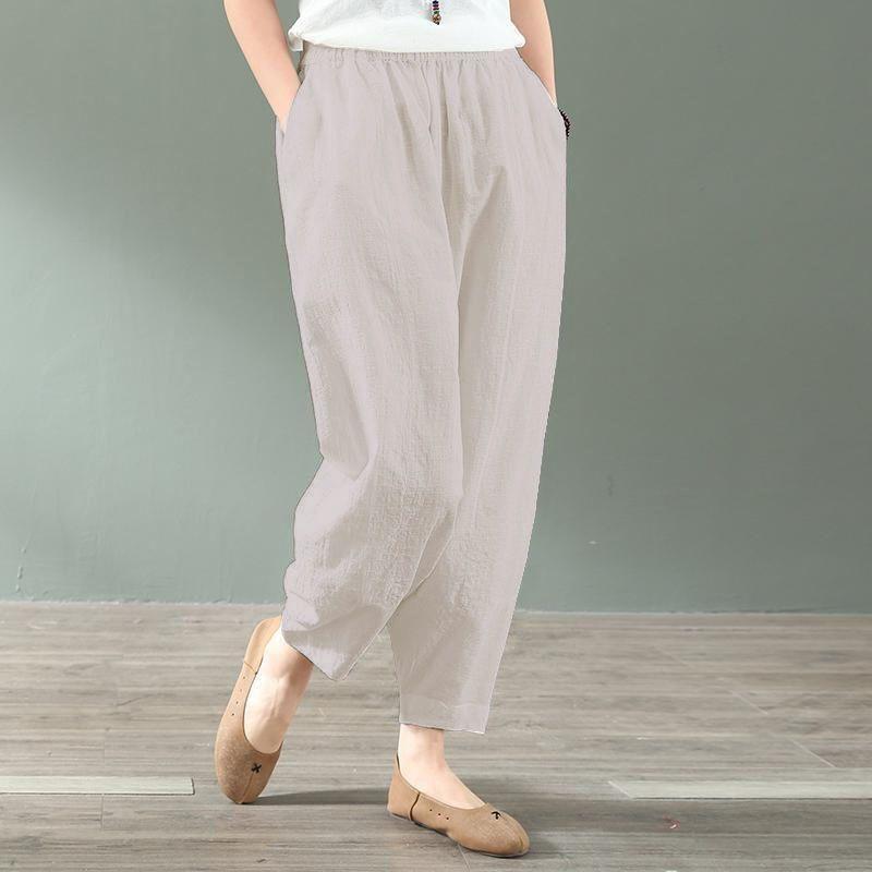 New Spring and Summer Art Retro Lazy High Waist Pocket Solid Loose and Versatile Women's Strap Radish Pants Dad Pants