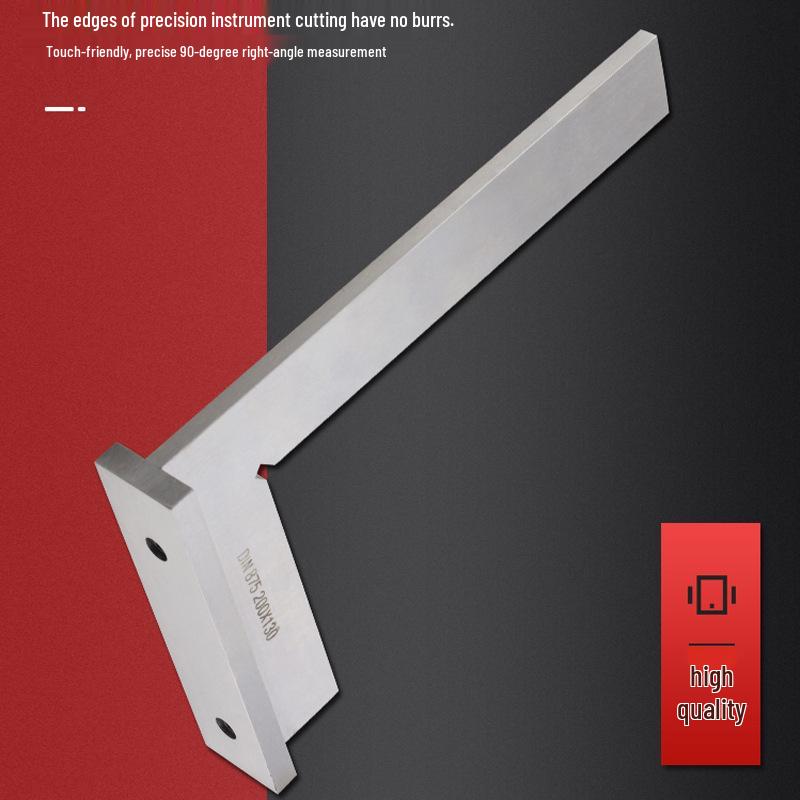 Widened Base High Precision 90° Right Angle Industrial Ruler, Thickened (63-250)
