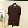 Korean Style Women's Loose Fit Modal Short Sleeve Round Neck T-shirt