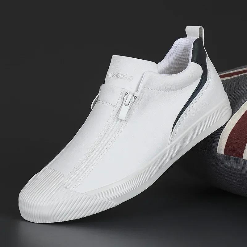 Autumn Men's Casual Shoes Soft Men's Vulcanized Shoes Warm Male Snow Boots with Fleece Slip-on Loafers for Men Botas Para Hombre