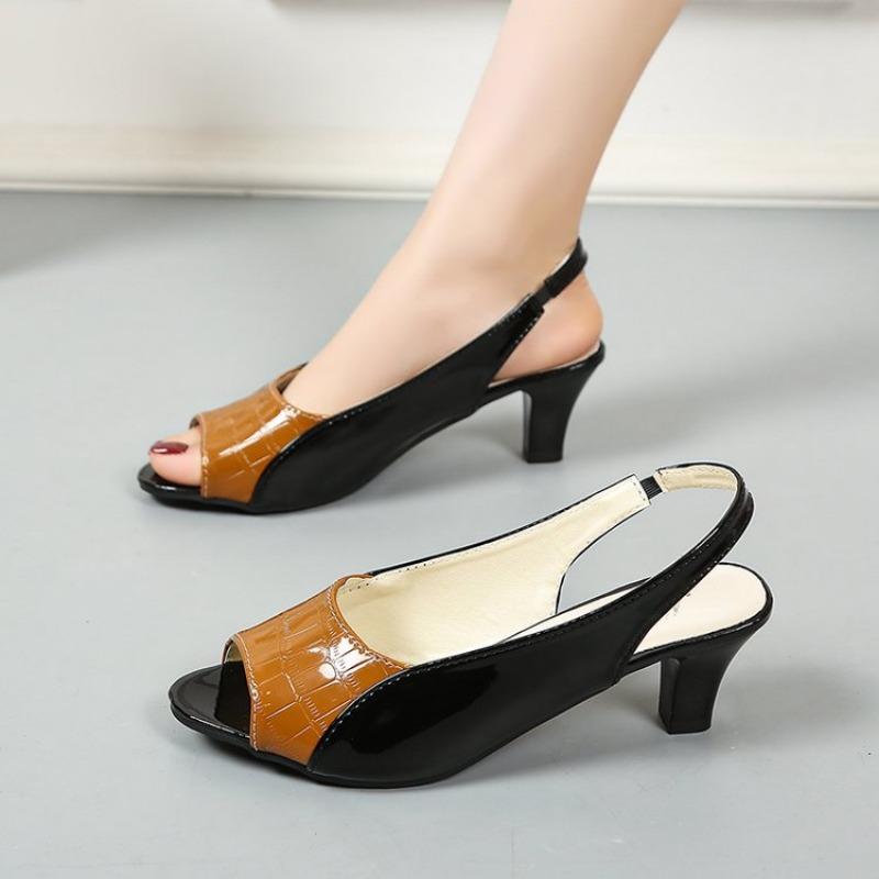 

Женские босоножки на каблуках Mie, массивные модные туфли, дизайнерская летняя новинка бренда 2025 года, повседневные шлепанцы, платье 35 чёрный