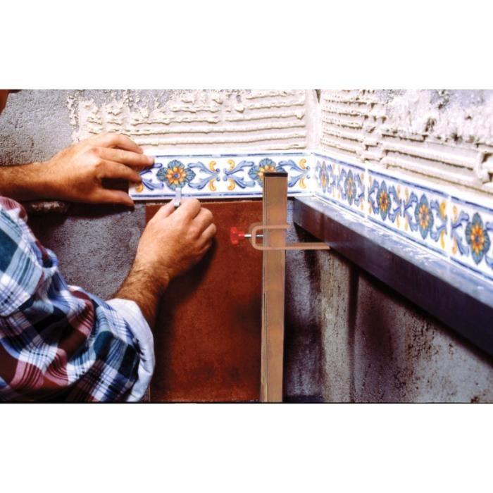 Kit support de règle - RUBI - 50 cm - Plastique - Facilite la pose de revêtement mural en céramique