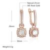 Full Shiny Natural Zircon Dangle Earrings For Women Fashion  Rose Gold Color Gift High Quality Daily Wear Jewelry
