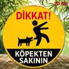 Vintage Beware Of Dog Metal Sign Retro Round Aluminum Rustic Wall Art Decor Porch Garden Garage 2D Flat Plate