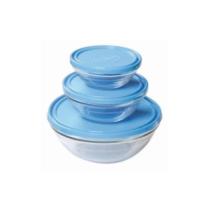 Saladier - Duralex - Lys - Verre trempé - 0,9L - Couvercle en polyéthylène sans BPA