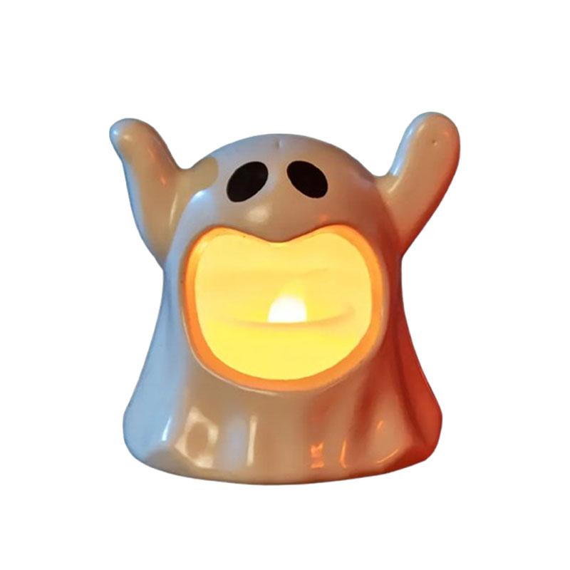 Halloween LED Electronic Candle Light Black White Modern Night Lamp Plastic Decoration for Creepy Atmosphere Halloween Ornament