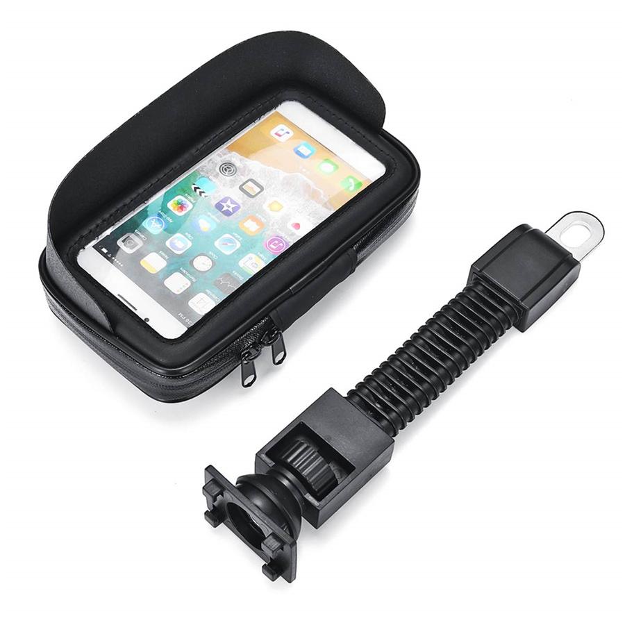 6.3" Bike Bicycle Mobile Phone Holder Stand Motorcycle Rearview Mirror Mount Bag