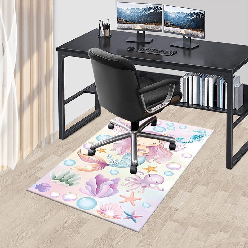1PC Mermaid Octopus Non-Slip Floor carpet, Office, family, bedroom, Studio - Large Area Rug, Vibrant Colors, Longlasting Material-X415