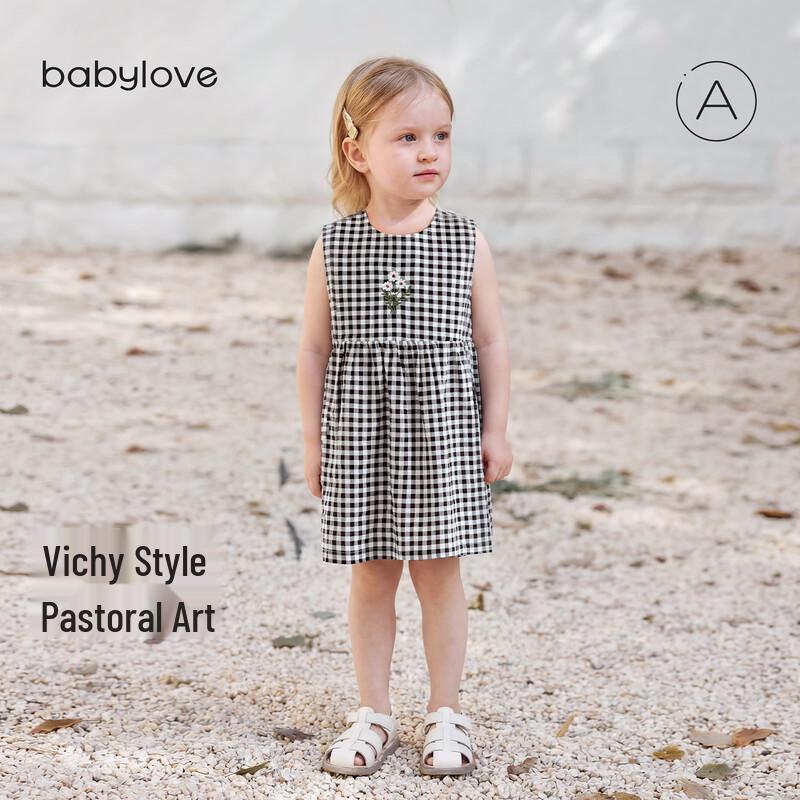 Babylove Girls  Summer Sleeveless Plaid Dress 90