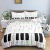 Music Notes Duvet Cover for BoysGirls Room Decor Rock Music Themed Comforter Cover Musical Pattern Bedding Set Full Queen Size